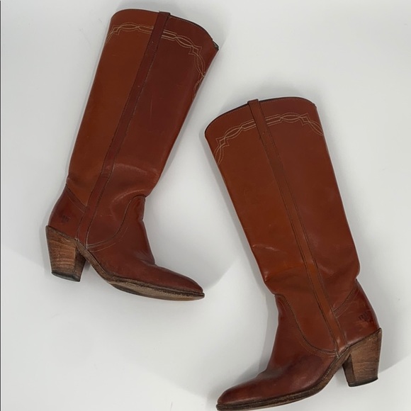 Frye Shoes - Vintage Frye heel cowgirl boots